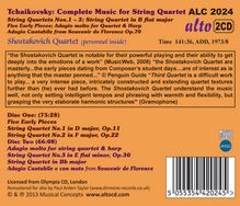 Peter Iljitsch Tschaikowsky (1840-1893): Die Werke für Streichquartett, 2 CDs