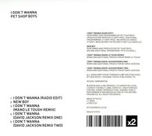 Pet Shop Boys: I Don't Wanna (Limited CD-Single), Maxi-CD