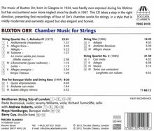 Buxton Orr (1924-1997): Streichquartette Nr.1 &amp; 2, CD