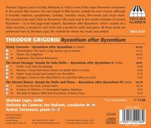 Theodor Grigoriu (1926-2014): Trinity Concerto für Violine &amp; Orchester "Byzantium after Byzantium I", CD