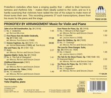 Serge Prokofieff (1891-1953): Werke für Violine &amp; Klavier - "Prokofiev by Arrangement", CD