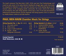 Paul Ben-Haim (1897-1984): Streichquartett Nr.1 (op.21), CD