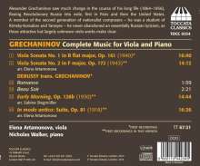 Alexander Gretschaninoff (1864-1956): Sämtliche Werke für Viola &amp; Klavier, CD