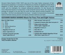 Giovanni Maria Nanino (1544-1607): Messe für 8 Stimmen, CD