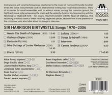 Harrison Birtwistle (1934-2022): Lieder, CD