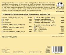 Ottorino Respighi (1879-1936): Sämtliche Klavierwerke Vol.1, CD