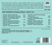 Juan Bautista Cabanilles (1644-1712): Musik für Tasteninstrumente Vol.2, CD