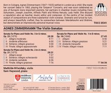 Agnes Zimmermann (1847-1925): Violinsonaten Nr.1-3, CD