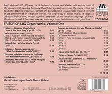 Friedrich Lux (1820-1895): Orgelwerke Vol.1, CD