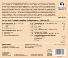 David Matthews (geb. 1943): Sämtliche Streichquartette Vol.6, CD