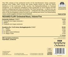 Albumcover der "RICHARD FLURY Orchestral Music, Volume Five" von Toccata Classics mit Orchestermusik und Symphonien.