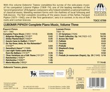"ĽUBOMIR PIPKOV Complete Piano Music, Volume Three", Werke von Panayot und Ľubomir Pipkov. Pianist: Dobromir Tsenov. Logo oben rechts.