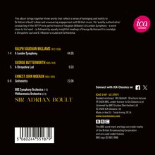 Albumbeschreibung von Werken britischer Komponisten, dirigiert von Sir Adrian Boult. Enthält Orchester- und Timingdetails.