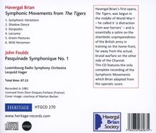 Havergal Brian (1876-1972): The Tigers - Symphonic Movements, CD