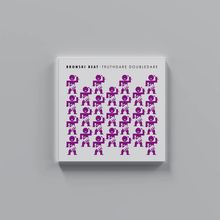 Text: "BRONSKI BEAT · TRUTHDARE DOUBLEDARE". 
Violette Figuren in gleichmäßiger Anordnung.