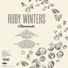 "RUBY WINTERS Diamonds. Songs auf Seite A & B aufgelistet. Hintergrund: viele schwebende Diamanten."