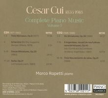 "César Cui 1835-1918. Complete Piano Music Volume 1. Marco Rapetti piano. Trackliste mit CD-Aufteilung und Zeiten."