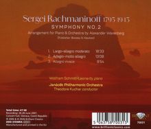 "Sergei Rachmaninoff 1793-1943 SYMPHONY NO. 2." Arrangement von Alexander Warenberg. Liste mit Satzzeiten. Warmes Farbmuster.