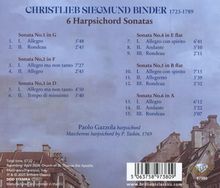 CHRISTLIEB SIEGMUND BINDER 1723-1789, 6 Harpsichord Sonatas. Paolo Gazzola am Cembalo spielt historische Instrumente.
