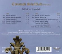 Titel: Christoph Schaffrath 1709-1763. "XII Soli per il cembalo". Liste der Sonaten auf zwei CDs. Logo unten rechts.