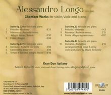 "Chamber Works for violin/viola and piano" von Alessandro Longo. Details zu Suiten Op.33, Op.22, Op.53 und Op.44.