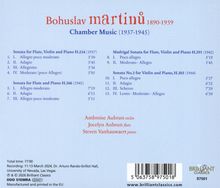 "Bohuslav Martinů 1890-1959, Chamber Music (1937-1945). Stücke für Flöte, Violine und Piano mit Interpretennamen."