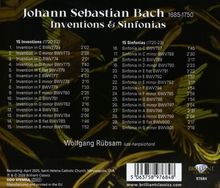 "Johann Sebastian Bach Inventions & Sinfonias" gefolgt von einer Liste von 15 Inventions und 15 Sinfonias mit jeweiliger Dauer.