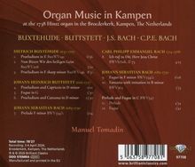 "Organ Music in Kampen" listet Werke von Buxtehude, Buttstett, J.S. Bach, C.P.E. Bach, aufgeführt von Manuel Tomadin.