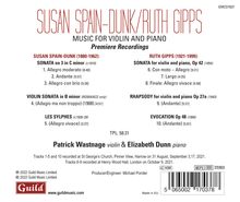 Susan Spain-Dunk (1880-1962): Violinsonate Nr.3, CD