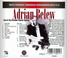 Adrian Belew: Live At The Paradise Theater Boston 1989, 2 CDs