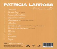 "Patricia Larrass - Immer wieder" mit Titelliste von 12 Songs und Website.  Orange Hintergrund. 
