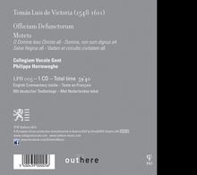 Tomas Luis de Victoria (1548-1611): Requiem "Officium defunctorum" (1605), CD