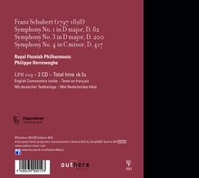 Franz Schubert (1797-1828): Symphonien Nr.1,3,4, 2 CDs