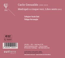 Carlo Gesualdo von Venosa (1566-1613): Madrigali a cinque voci Libro VI, CD