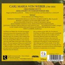 Titel: Carl Maria von Weber – Der Freischütz.

Beschreibung: Informationen zur Musik und Künstler. Texte in Englisch und Französisch, Spielzeit: 55:12. Logos unten.