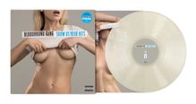 Text: "Bloodhound Gang" und "Show Us Your Hits". Eine Frau zieht ein Oberteil hoch. Eine Schallplatte ist zu sehen.