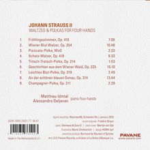 JOHANN STRAUSS II: Walzer & Polkas für vier Hände von Matthieu Idmtal und Alessandro Deljavan.