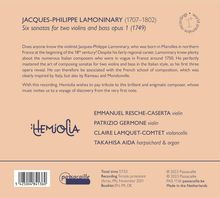 Jacques-Philippe Lamoninary (1707-1802): 6 Sonaten op.1 für 2 Violinen &amp; Bc, CD