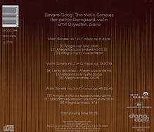 Edvard Grieg (1843-1907): Sonaten für Violine &amp; Klavier Nr.1-3, CD