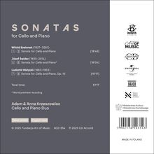 "SONATAS for Cello and Piano". Drei Sonaten von Szalonek, Świder, Różycki. Gesamtzeit: 51'17. Weltpremiere. Logos rechts.
