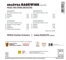 Grazyna Bacewicz (1909-1969): Werke für Streichorchester, CD