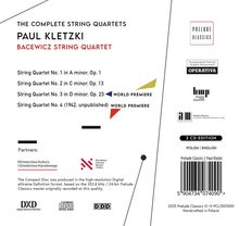 "The Complete String Quartets", Paul Kletzki, Bacewicz String Quartet, Op. 1, 13, 23, 4. "World Premiere". "2 CD Edition".