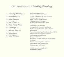 Olli Ahvenlahti (geb. 1949): Thinking, Whistling, CD