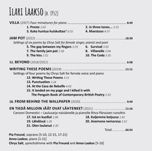 Ilari Laakso (geb. 1952): Werke für Klavier &amp; Sopran, CD