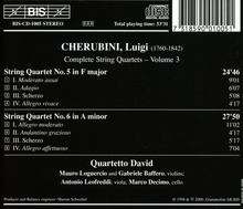 Luigi Cherubini (1760-1842): Streichquartette Nr.5 &amp; 6, CD