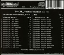 Johann Sebastian Bach (1685-1750): Inventionen &amp; Sinfonias BWV 772-801, CD