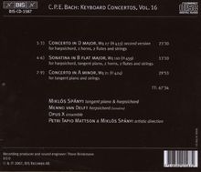 Carl Philipp Emanuel Bach (1714-1788): Sämtliche Cembalokonzerte Vol.16, CD