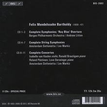 Felix Mendelssohn Bartholdy (1809-1847): Sämtliche Symphonien/Streichersymphonien/Konzerte, 11 CDs