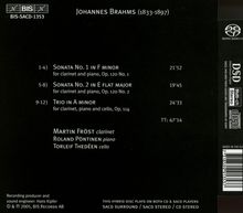 Johannes Brahms (1833-1897): Sonaten für Klarinette &amp; Klavier op.120 Nr.1 &amp; 2, Super Audio CD