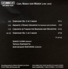 Carl Maria von Weber (1786-1826): Symphonien Nr.1 &amp; 2, Super Audio CD